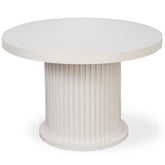 MASUTA ALBA DE CAFEA ROTUNDA CU RIFLAJE, 70x70x50cm